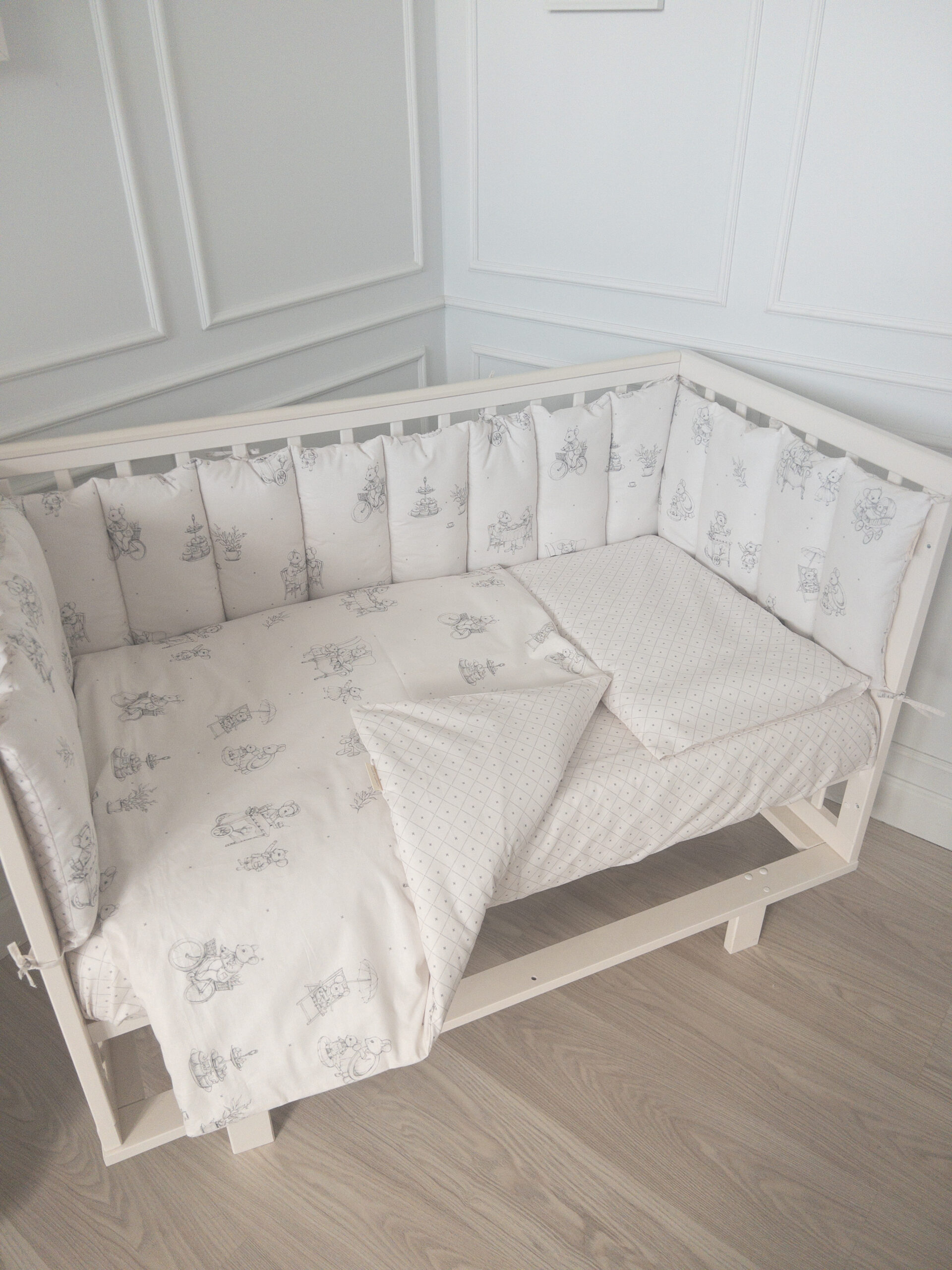 КПБ 6 предметов для прямоугольной кроватки Lappetti "Мышкины каникулы" 1