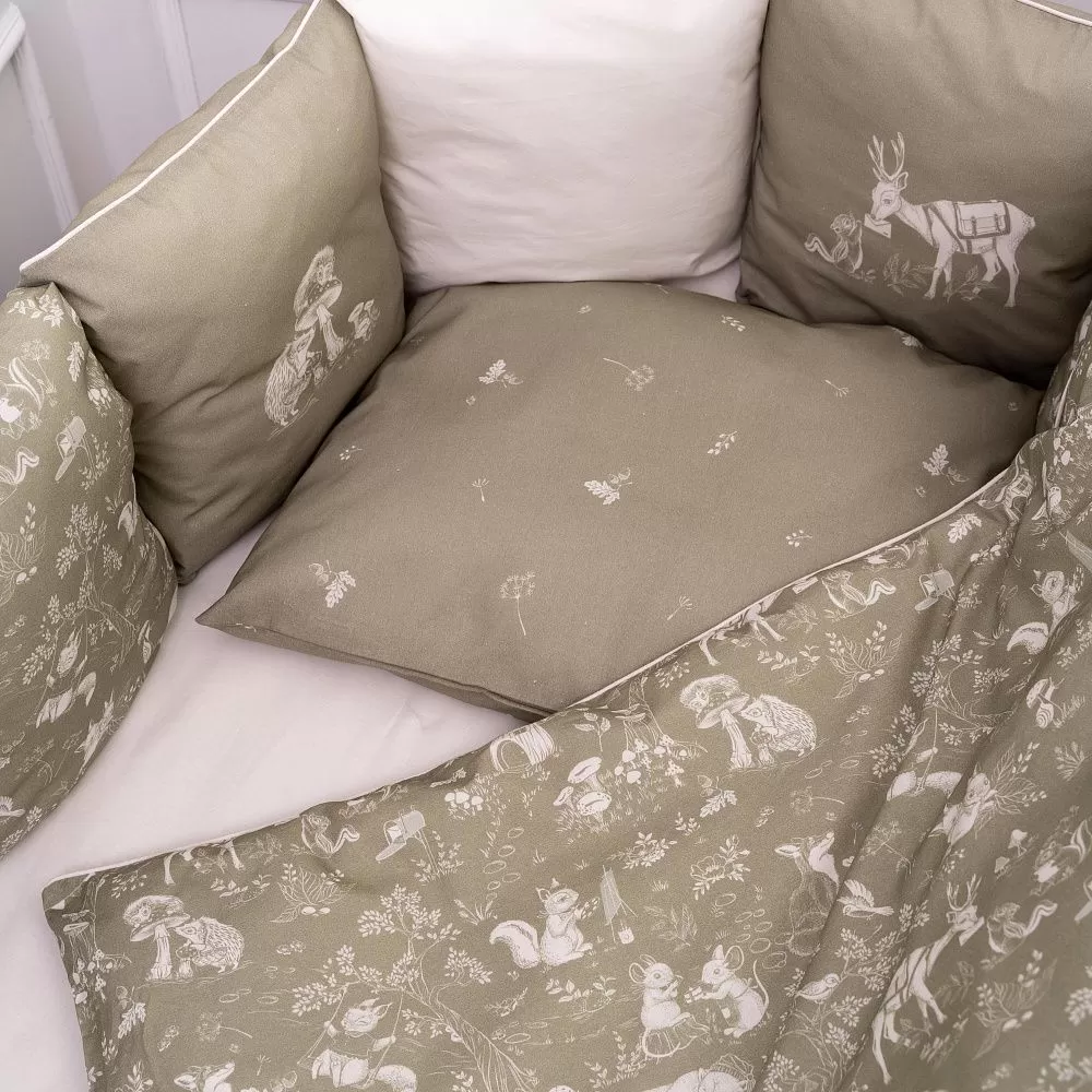 Набор Lappetti для овальной и круглой кроватки 6 предметов Лесная симфония 14