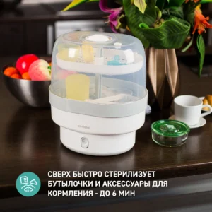 Компактный стерилизатор для бутылочек Miniland Mini Steamy 18