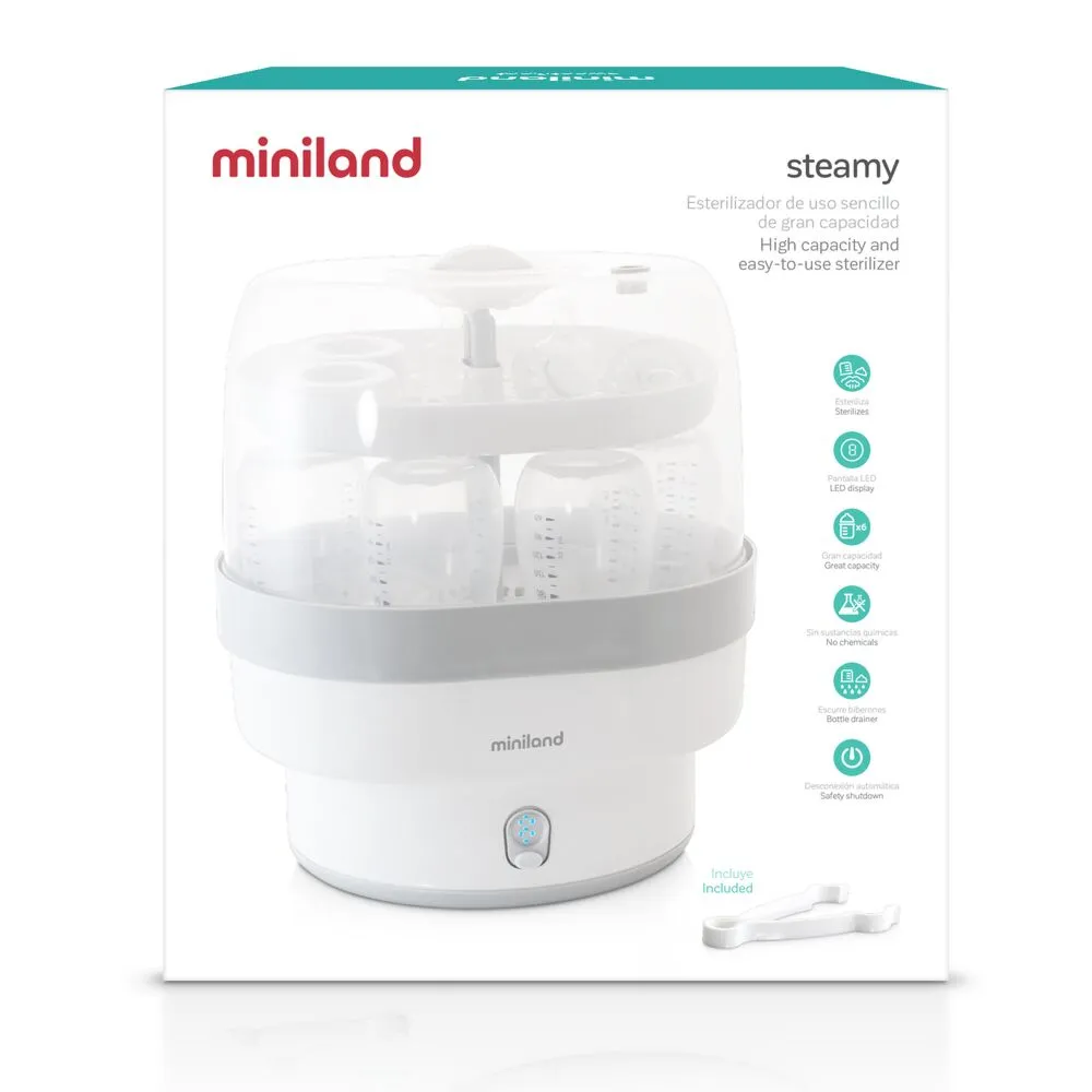 Компактный стерилизатор для бутылочек Miniland Mini Steamy 1