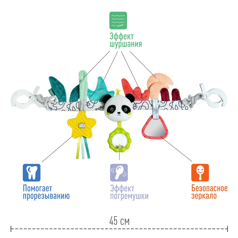 049145_3 Погремушка-растяжка на коляску/кроватку FEHN Панда 3