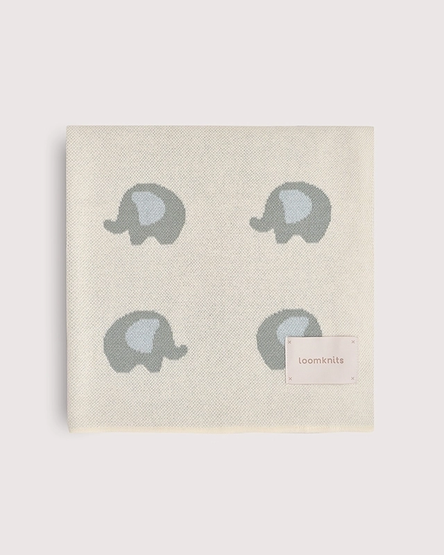 Плед детский Loomknits Мультиколор со слониками LW5268 1