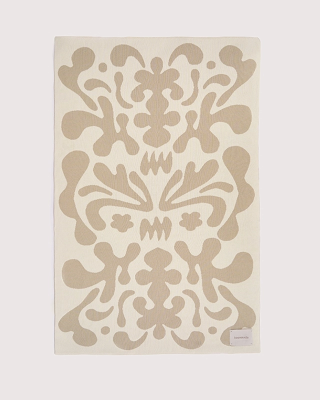 Плед детский Loomknits (80x120) Экрю узоры 2