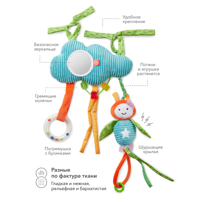 Развивающая подвесная игрушка Happy Baby ОБЛАКО С ПЧЁЛКОЙ 2