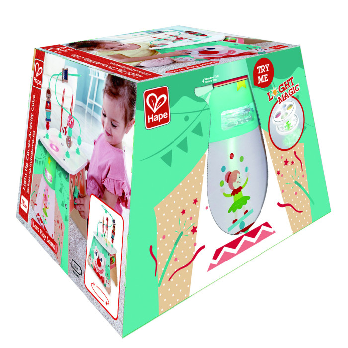 Развивающий куб Hape "Цирк" лабиринт, счеты, подсветка 11