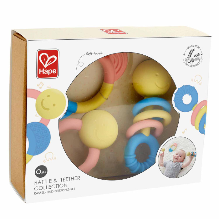 Игровой набор Hape Погремушки прорезыватели "Улыбка" (3 предмета) 6