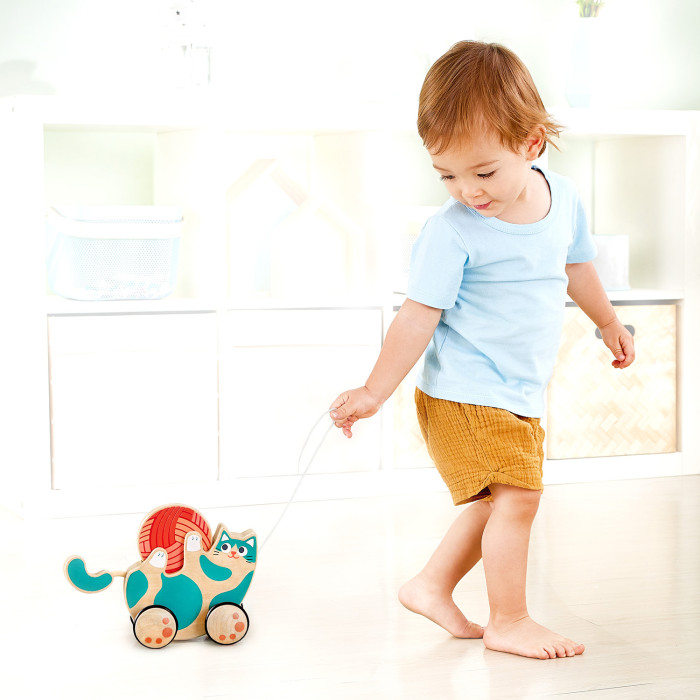 Каталка-погремушка Hape "Игривый котенок" 6