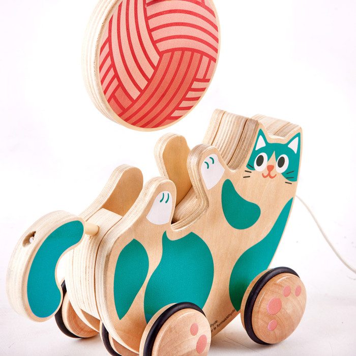 Каталка-погремушка Hape "Игривый котенок" 8