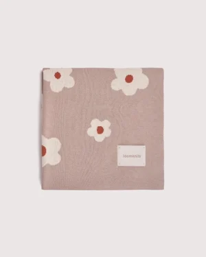 Плед детский Loomknits Пудровый цветы 5