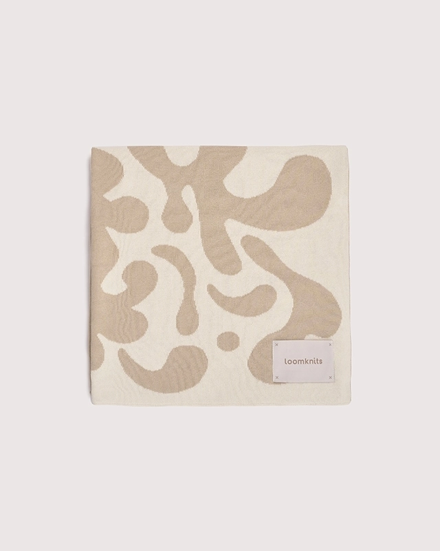 Плед детский Loomknits (80x120) Экрю узоры 1