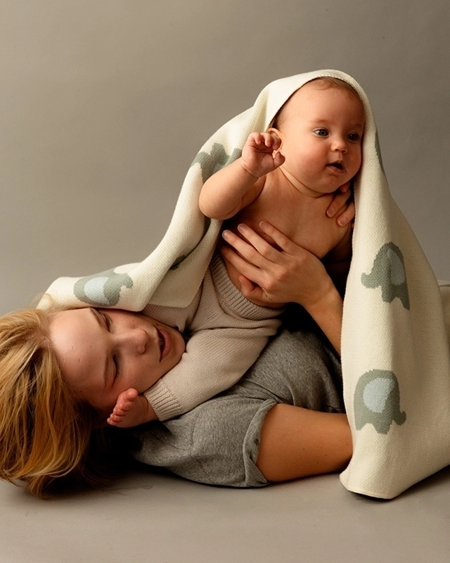 Плед детский Loomknits Мультиколор со слониками LW5268 3