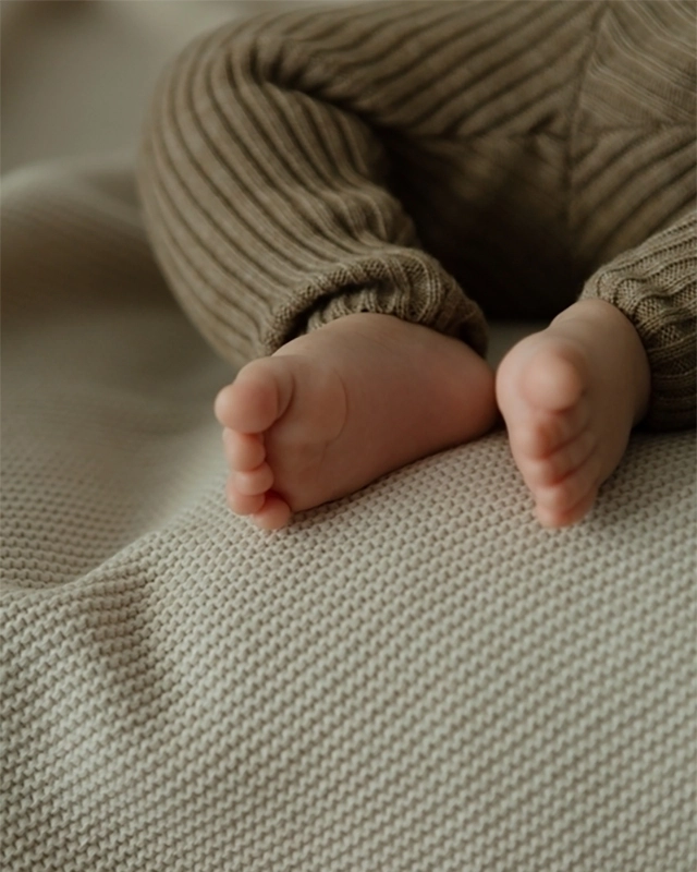 Плед детский Loomknits 100х100 из шерсти мериноса кешью 5