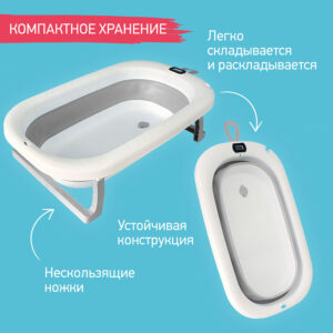 91fhjegfc140wcu0x1lgwiorr0l0l5yy Ванночка складная Roxy Kids с термометром и матрасиком 21