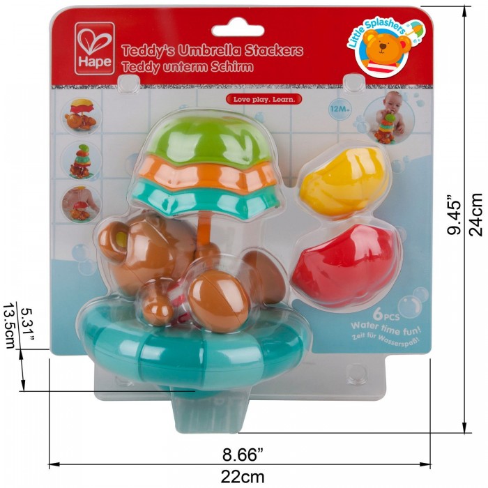 950771_2175616 Игрушка для купания Hape "Мишка с зонтами" 4