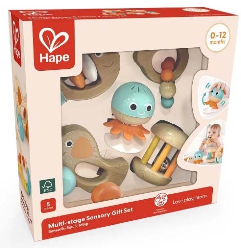 Подарочный набор игрушек погремушек Hape для новорожденных "Малышам" 1