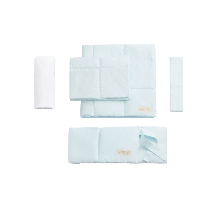kpb-happy-baby-4-pr.prostyn-podushka-odeyalo-bortik-belyj КПБ Happy Baby 4 пр.(простынь, подушка, одеяло, бортик) 1