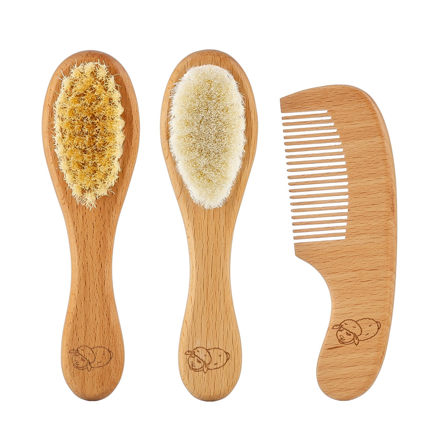 rbh-004-3w01_a2399b04d9 Набор 3 в 1 Roxy Kids две расчески-щеточки деревянные c мягкой щетиной и гребень 1