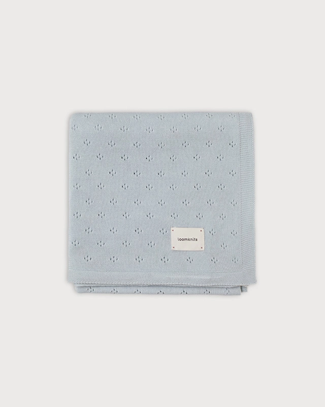 1 (29) Плед детский Loomknits Небесно-серый 108х108 1