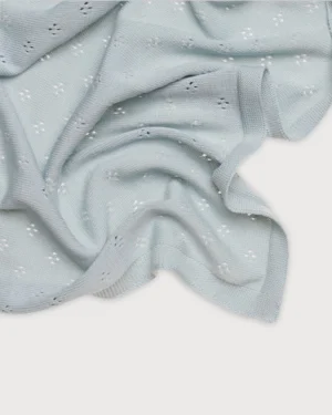 2 (29) Плед детский Loomknits Небесно-серый 108х108 6