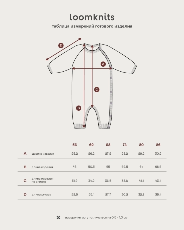 Комбинезон детский Loomknits Серый 68 см, 3-6 мес 6
