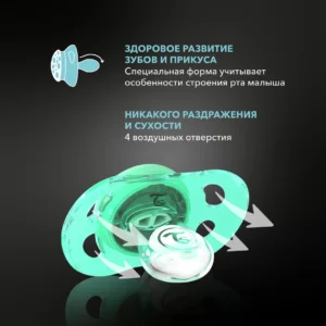 Пустышка Twistshake в наборе из 2 шт. Пастельный синий и пастельный зелёный. Возраст 0-6m 13
