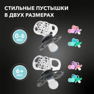 Пустышка Twistshake в наборе из 2 шт. Пастельный синий и пастельный зелёный. Возраст 0-6m 11