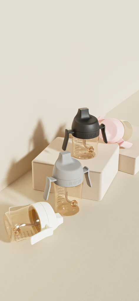 Поильник из силикона и пластика HEORSHE 300 мл 4