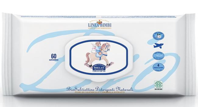 Детские органические влажные салфетки Linea Bimbi 60шт. 1
