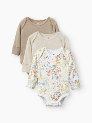 Боди с длинным рукавом детское Happy Baby (набор 3 шт.) flowers 20