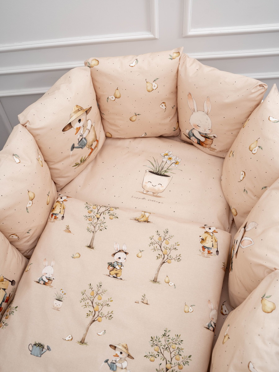 КПБ 6 предметов для овальной и прямоугольной кроватки Lappetti village (М) 2