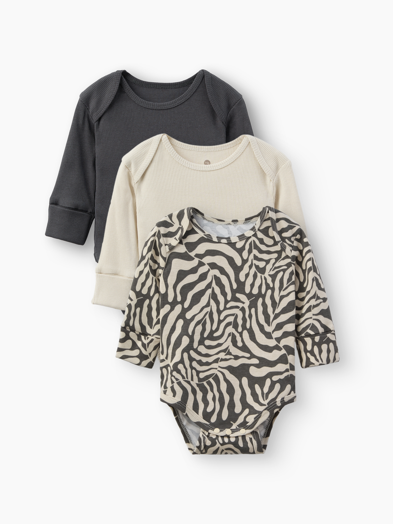 66pr3nv9xsjkqspb2hi889ag58mmjiej Боди с длинным рукавом детское Happy Baby (набор 3 шт.) leaves 1