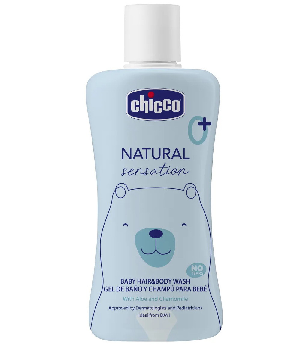 Средство для мытья волос и тела без слез Chicco Natural Sensation 200 мл 1