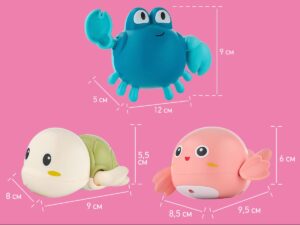 Игрушки для ванной заводные Roxy Kids 3 шт (черепаха, краб, птичка) 20