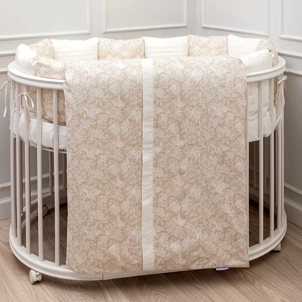 Комплект из 6 предметов Lappetti "Le Jardin" для овальной кроватки (М) 1