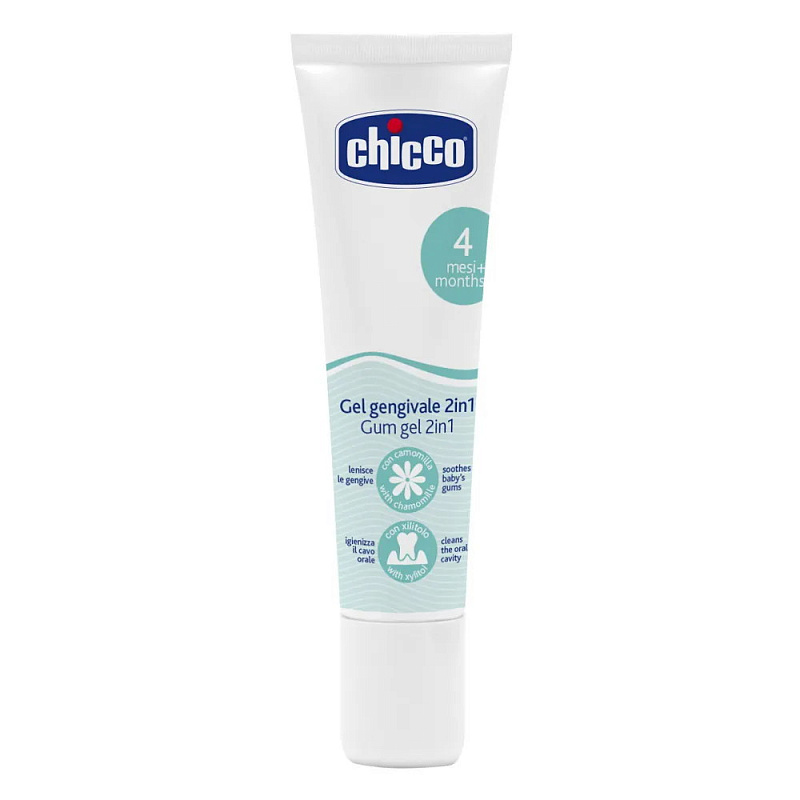 Гель для десен при прорезывании зубов 2 в 1 Chicco, 4 мес+, 30 мл 1