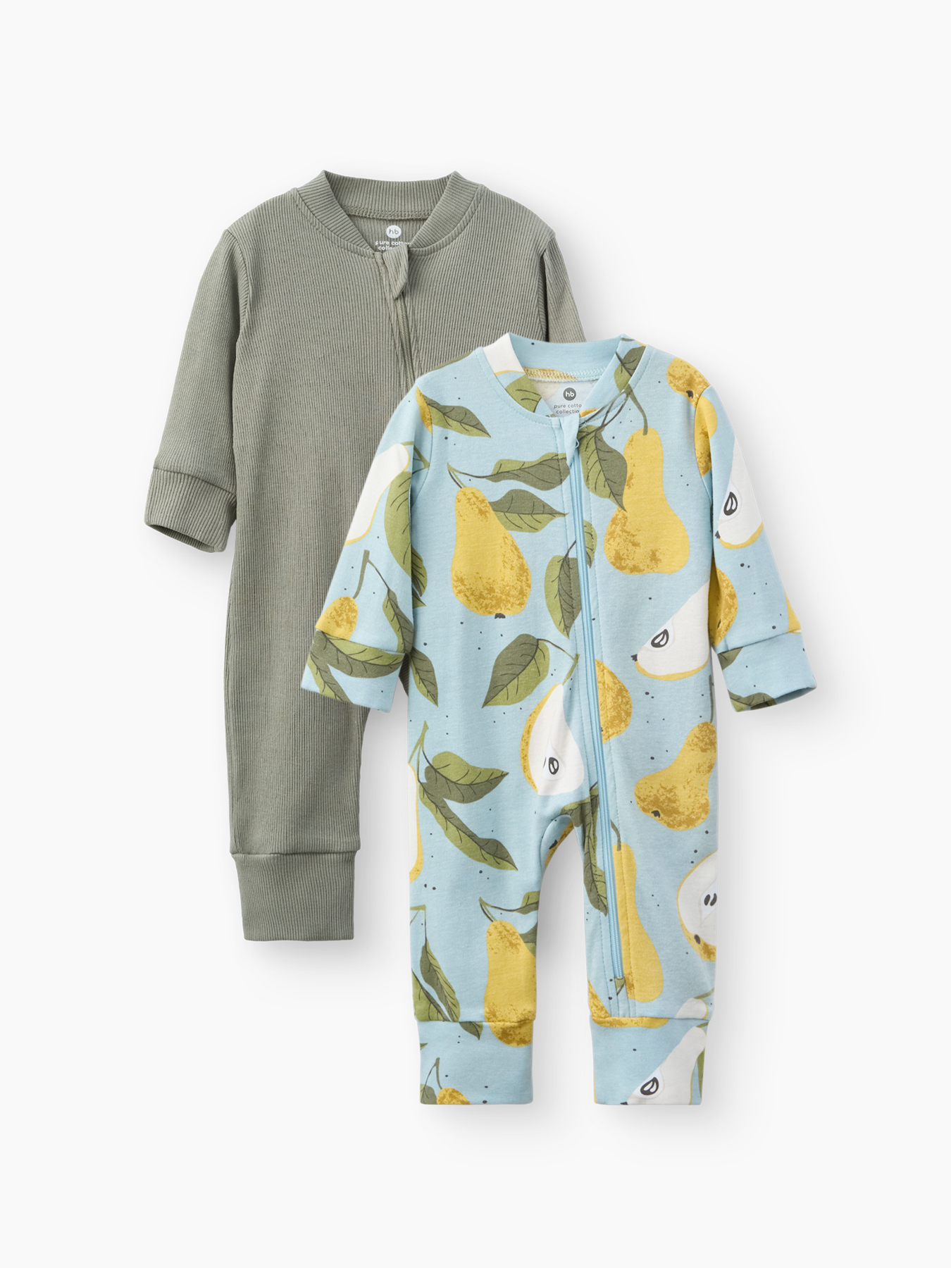 Пижамный комбинезон детский Happy Baby (набор 2 шт.) pear 1
