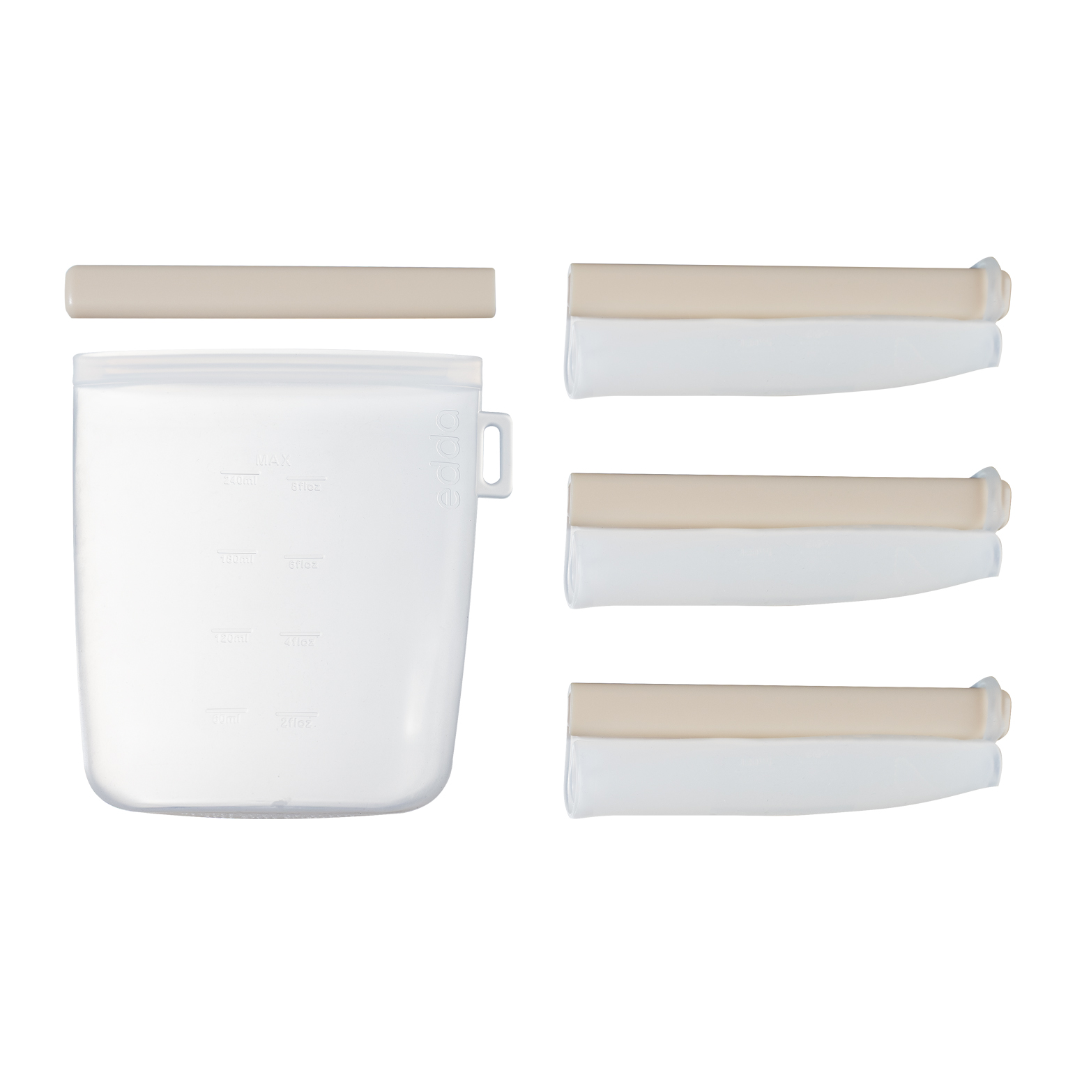 8-_2_ Набор силиконовых пакетов Edda для грудного молока, 4 шт, 240 мл 8