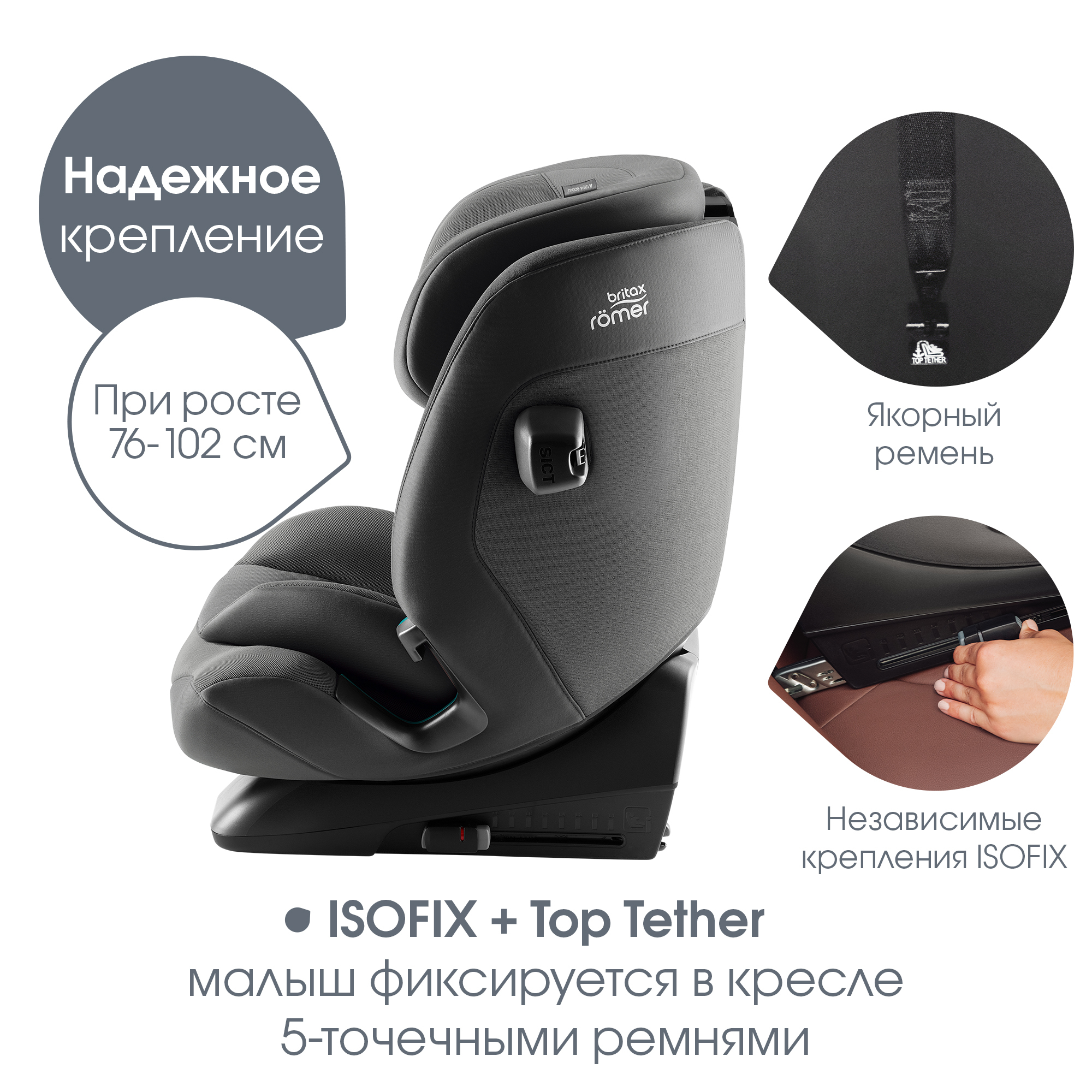 Britax_Romer_ADVANSAFIX_PRO_Mineral_Grey_OZON_09 Автокресло группы 1/2/3 Britax Roemer ADVANSAFIX PRO Style 10