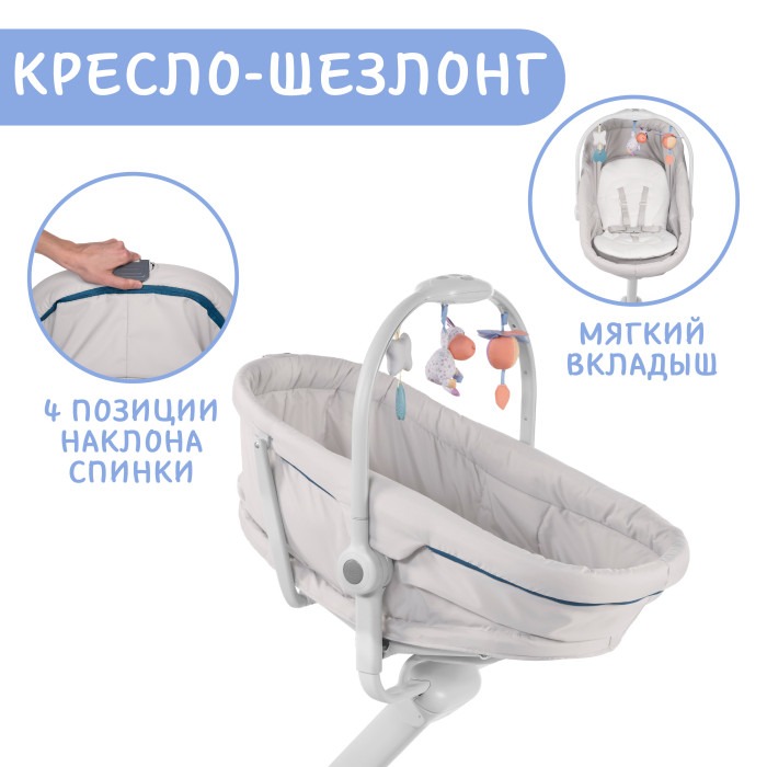 Кроватка-стульчик Chicco BABY HUG 4in1 Glacial 10