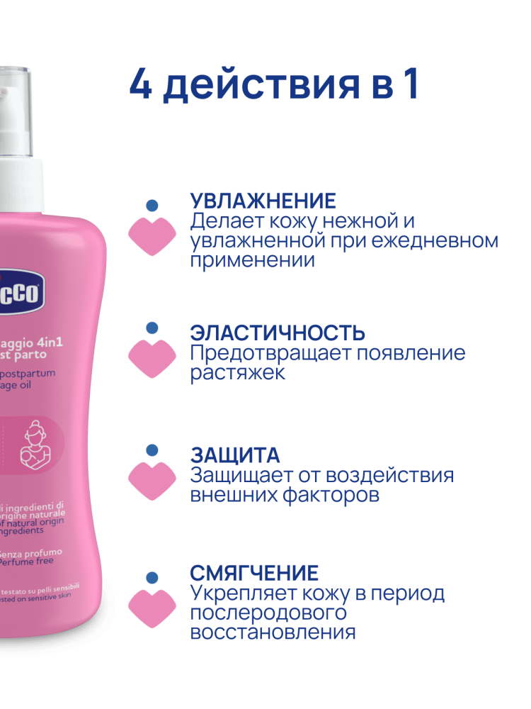 Массажное масло Chicco 4в1 от растяжек 5