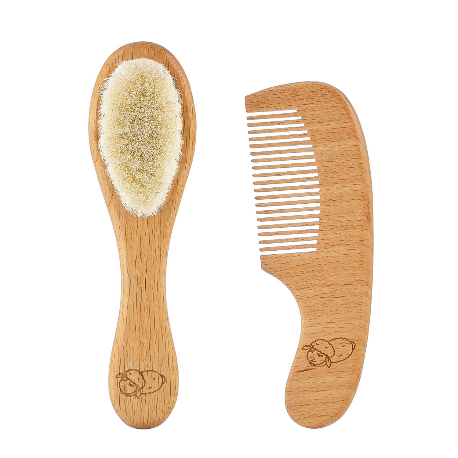 Расческа-щеточка Roxy Kids деревянная c мягкой щетиной и гребень 1