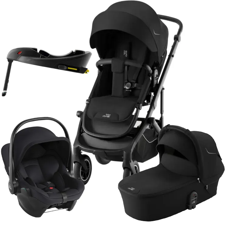 Комплект 4в1 Britax Roemer коляска SMILE5Z Classic Space Black+автокресло BS CORE+База BS CORE BASE 1 комплект 4в1 черный