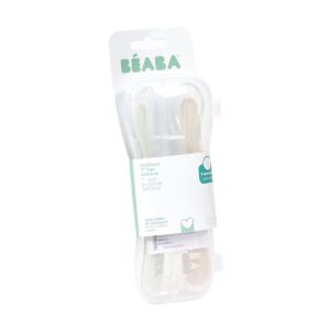Набор из двух силиконовых ложек Beaba 4М+ с боксом для хранения SET 2 1AGE SILIC SPOON+BOX CLA