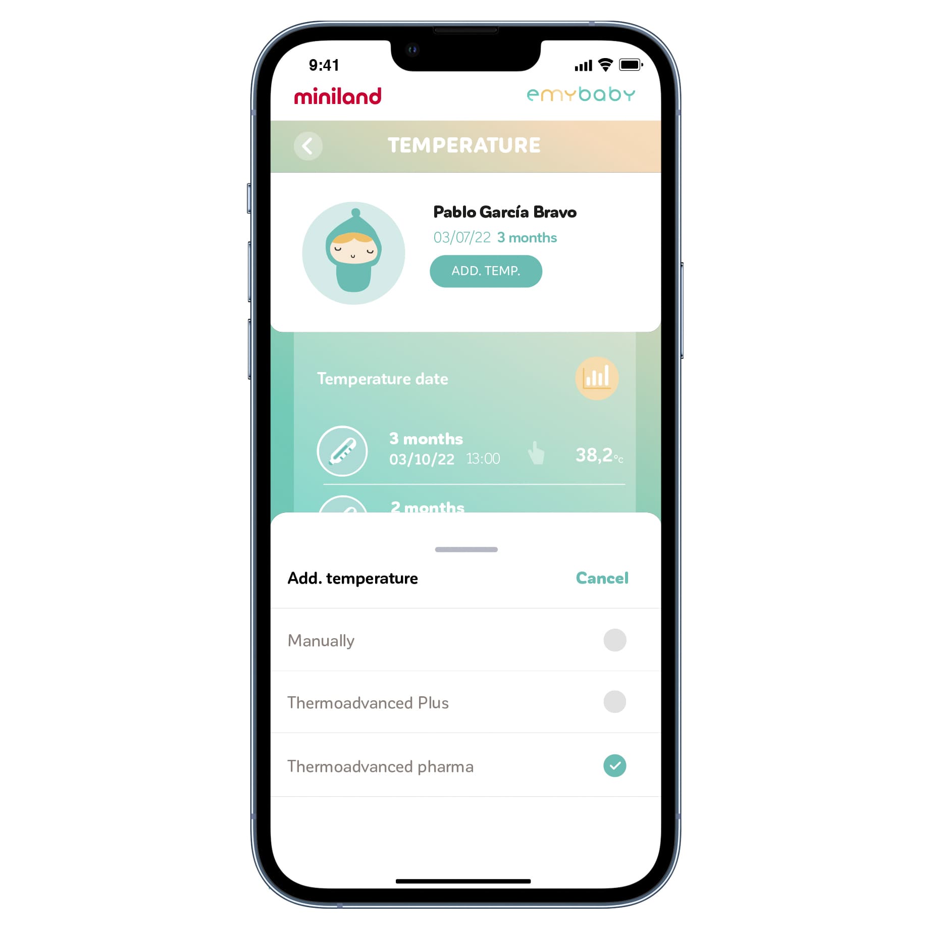 Термометр Miniland Thermoadvanced Pharma бесконтактный