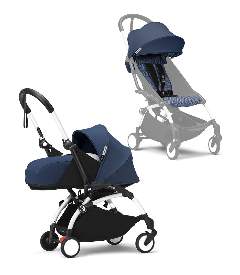 Коляска 2в1 Stokke YOYO3 люлька NP pack белая рама