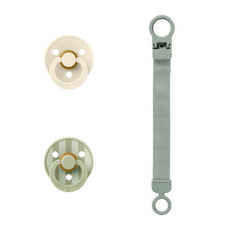 Подарочный набор пустышек BIBS Colour 2 шт. с держателем Loop Clip