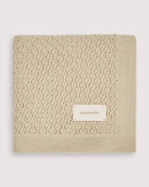 Плед детский Loomknits ажурный 95х95 см