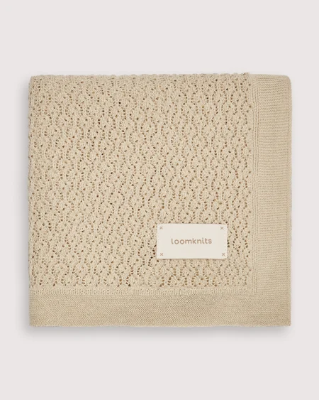 Плед детский Loomknits ажурный 95х95 см