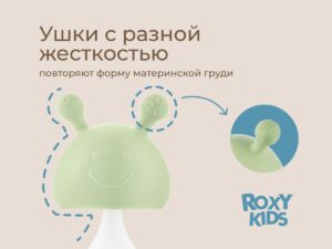 Прорезыватель Roxy Kids силиконовый Грибочек в футляре
